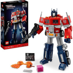 LEGO Icons Optimus Prime komplekts, 2-in-1 robota figūra un kravas automašīnas modelis, Transformers rotaļlietu modeļu komplekts pieaugušajiem, dzimšanas dienas vai Ziemassvētku dāvana vīriešiem, sievietēm, viņam un viņai 10302