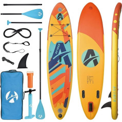 Aviner Stand Up Paddle Board, piepūšamais SUP dēļu komplekts ūdens sportam, maksimālais svars 150 kg, Premium Stand Up Paddle sērfborda dēlis ar visiem piederumiem, bērniem un pieaugušajiem