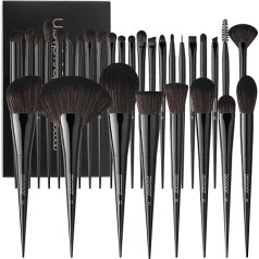 Docolor Grima otiņas 30 gabaliņu profesionālo grima otu komplekts Premium Synthetic Hair Kabuki Face Blush Eyeshadow Foundation Powder Cosmetic Make Up Brush Kit, Black Obsidian Series