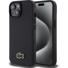 CG MOBILE Lacoste LCHMP15SPVCK Чехол для iPhone 15/14/13 6,1 дюйма черный жесткий чехол Iconic Petit Pique