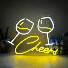 UExnkj-Y Cheers Neon Sign Bar Neon Signs Wine Glass Light Reklāmas USB Neon Lights Sign for Wall Decoration LED Neon Signs for Bar Gaming Room Home Wedding Birthday Party Sign Gift