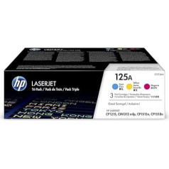 HP 125A (CF373AM) Multipack Original Toner Cyan/Magenta/Gelb für HP LaserJet CM1312, CP1215, CP1515, CP1518, 3 Stück (1er-Pack)