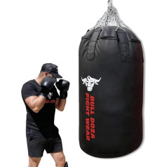 Jumbo Riesiger XXL Bull Doza Fight Wear Heavy Duty Self-Fill Punchingbag Boxsack mit Aufhängeketten, Drehgelenk, Karabiner, Boxsack für MMA, Kickboxen, Muay Thai, Kampfsport