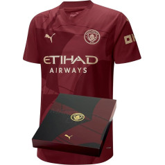 PUMA Manchester City 3. krekls 2024/25 sezona - autentisks ar dāvanu kastīti - Vīriešiem - Burgundietis