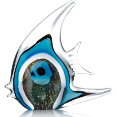 Tooarts Glas Skulptur Heimdekoration Glas Fische moderne Skulptur Bunt gepunktete tropische Fische Typ 5