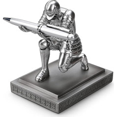 HDMbigmi Knight Pen Holder Pildspalvu turētājs Pildspalvu statīvs Rakstāmgalda organizators un piederumi Resin Pen Holder kā dāvana ar elegantu pildspalvu birojam un mājas rakstāmgalda organizators (sudraba krāsā)