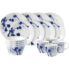 Royal Doulton Pacific Geschirr-Set, 4-teilig, porzellan, blau/weiß, 32,5 x 32,5 x 31,5 cm