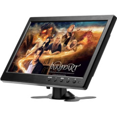 podofo 10,1 Zoll Monitor Tragbarer Mini Monitor 1080P LCD PC Bildschirm mit HDMI,AVI,VGA,USB,BNC Eingang Display Videoplayer Monitore für Gaming/PC/TV/DVD/Auto Kamera/Überwachungs Kamera -12V