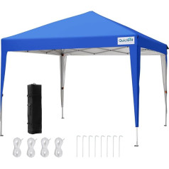 Quictent Pop Up Gazebo 3 x 3 m with Bag, Folding Gazebo Waterproof Event Shelter, 50+ UV Protection Canopy Garden Tent for Parties, Camping, Festivals and Flea Markets - Royal Blue