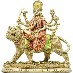 BangBangDa Hindu Dieviete Durga Statuja - Indijas Dievs Durga uz tīģera figūriņas Decor - Indija Dievs Murti Idol Mājas Mandir Templis Puja Skulptūra Pooja Dāvanas Priekšmeti Altāris Joga Meditācija