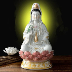 Guan Yin statuete Quan Yin budistu Avalokiteshvara Kuanyin budisma statuete uz lotosa Labākās ķīniešu Feng Shui dāvanas (12