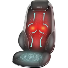 HoMedics ShiatsuMax 2.0 - elektriskais sildāmais muguras masieris ar tālvadības pulti, dziļi mīcīts masāžas krēsls - pelēks, 1 gab. iepakojumā