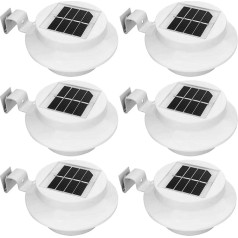 ZABY Pack of 6 Solar Gutter Lights - ūdensizturīgs saules terases apgaismojums, automātiska ieslēgšanas/izslēgšanas saules žoga apgaismojums karnīzes dārza ainavu ceļam