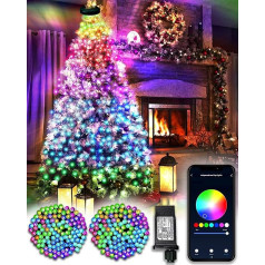 DOTWAYAW Smart Fairy Lights 40 m 400 LED Ziemassvētku eglīte - aplikācijas kontrolēta Ziemassvētku gaisma ar 16 miljoniem RGB krāsu LED gaismām