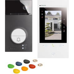 BTICINO, Flex'ONE 363915 Classe 300EOS komplekts ar Netatmo + Linea 3000, pirmais viedais Wi-Fi Wi-Fi video interjers ar integrētu Alexa, 5 collu skārienekrāns, lietotne Home+drošība, 2 vadu tehnoloģija