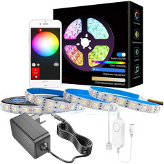 RGBCCT ZigBee 3.0 Controller Dimmable ar 5 m 12 V 5 in 1 RGBCW LED lentu un barošanas avotu Tuya Hub-e, Smartthings, Echo Plus APP/Alexa RGB Cool White Warm White Light Strip (5 in 1 RGBCCT LED 5 in 1)