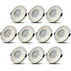 HiBay® 10 LED iegremdējamo starmešu komplekts IP44 GU10 griestu starmeši Caurumu diametrs 68 mm Vannas istabas iegremdējamais starmešu komplekts, ieskaitot 5 W spuldzi neitrāli balta 230 V