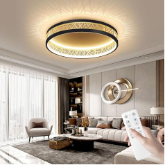 KUCU LED griestu gaisma ar tālvadības pulti un lietotnes vadību Guļamistabas lampa Apaļa melna zelta doba dizaina griestu gaisma 48 W 3000-6000 K Dimmable ar atmiņas funkciju dzīvojamās istabas lampai