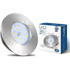 HiBay LED Spot 5 W LED iegremdējamie starmeši Plakans IP44 Vannas istabas griestu starmeši Apaļas matēta niķeļa padziļinājumā iebūvētas gaismas 4500 K neitrāli balta 500 lm komplekts 20 gab.