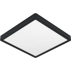 EGLO connect.z Fueva-Z Smart Home LED vannas istabas griestu gaisma L x W 28,5 cm, ZigBee lietotne un balss vadība Alexa, gaismas krāsa (silti balta/auksti balta), aptumšojama, alumīnija virsmas gaisma, melna,