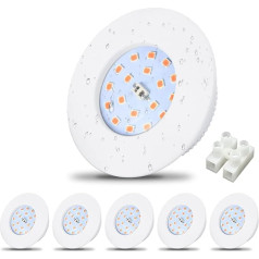 Allesgute LED iegremdējamais prožektors Plakans 230 V 5 W silti balts LED starmešu komplekts 500 lm Mini apaļš plāns, balts, plāns, IP44 Vannas istabas padziļinājumā iebūvēts apgaismojums 30 mm dziļumā Vannas istabas, virtuves, dzīvojamās 