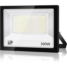 LED āra prožektors, 300 W, IP67 ūdensizturīgs, īpaši spilgts LED prožektors, 30000 lm, āra prožektors, LED logu palaidējs, 7000 K vēss balts prožektors, LED āra prožektors brauktuvei,