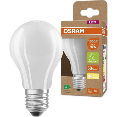 OSRAM LED energotaupības spuldze, matēta spuldze ar E27 ligzdu, silti balta (3000 K), 5 W, aizvieto parastās 75 W spuldzes, īpaši augsta energoefektivitāte un enerģijas taupīšana, 6 gab. iepakojumā