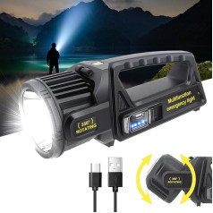 LETOUR LED rokas gaisma, LED lukturītis 350,000 LM Ultra Long Standby High Performance Waterproof Camping Lantern 7 Modes Super Bright LED Searchlight (Retro Look)