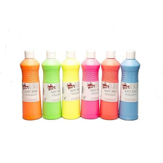 Scolaquip Artmix Fluo krāsu krāsas, 6 x 600ml, Izglītojoši mākslas piederumi bērniem