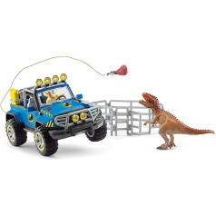 Schleich 41464 Dinozauru rotaļu komplekts - apvidus transportlīdzeklis ar Dino Outpost, rotaļlieta no 5 gadiem