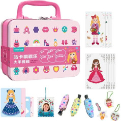 Radošas puzles, caurumošanas krāsošana, mākslas rotaļlietas - Princess Dress Up Toys Poking Art Kits - Poking fun komplekts, princeses rotaļlietas īpašām dienām, meitenēm, bilžu rāmji, durvis