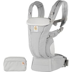 Ergobaby Omni Dream bērnu nēsātājs jaundzimušajiem no dzimšanas līdz 20,4 kg, 4 pozīcijas, SoftTouch kokvilna, ergonomisks bērnu muguras un muguras nēsātājs, bērnu nēsātājs (Pērļu pelēks)