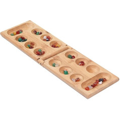 Qhvynpo Mancala spēle bērniem Interaktīvās rotaļlietas Galda spēles Šaha galda spēles, ģimenes spēle Koka rotaļlietas, izglītojoša Mancala spēle, Mancala galda spēles, šaha galda spēļu komplekts bērniem