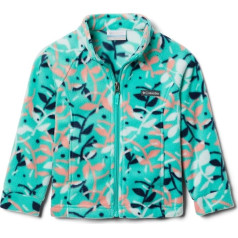 Columbia Kids' Baby Girls Benton Springs Ii Printed Fleece Jacket, Electric Turquoise Scrap Floral, 3-6 Months, Electric Turquoise Scrap Floral Pattern