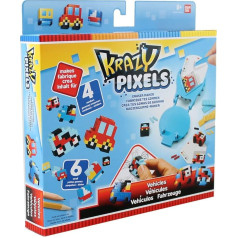 BANDAI Pretty Pixels - Krazy Pixels - Eraser Factory - Sākuma komplekts - Transportlīdzekļu tēma - Amatniecība