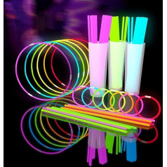 Glow Fever Glow Sticks 8 collu gaismas aproces DIY kaklarotas ar savienotājiem partijas festivāla Raves Halloween