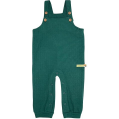 loud + proud Unisex Children's Interlock, GOTS Certified Dungarees