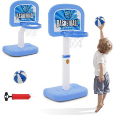 Ark miido Basketbola grozs Bērnu rotaļlieta bērniem 2-in-1 āra/ iekštelpu/ baseina rotaļlieta bērniem ar 2 bumbām, regulējams augstums, basketbola grozs ar statīvu telpai, ūdens rotaļlieta basketbols maziem bērniem