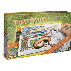 Dinos Art Dino gaismas spilventiņš zīmēšanai un krāsošanai ar šabloniem no 7 gadiem