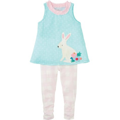 Mud Pie Baby Girls' Gingham Bunny Tunic Legging, Green, 2T