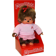 Sekiguchi 236460 - Monchhichi meitenes svārki ar rozā svītrām, izmērs: aptuveni 20 cm