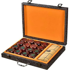 Stratēģijas galda spēles 2 spēlētājiem, ķīniešu šaha spēle, Rosewood, Xiangqi, puzzle spēles, ceļojumu spēles ar dāvanu kastīti un ādas šaha dēli (izmērs: 5,8 cm/2,3 collas)