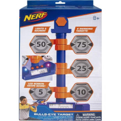 Nerf Elite NER0205 Elite Bulls-Eye digitālais mērķis, elektroniskais mērķis pistolēm, šautenēm un ieročiem, tornis ar 6 šūpoļu mērķiem un skaitītāju, ar gaismu un skaņu, bērniem no 8 gadiem