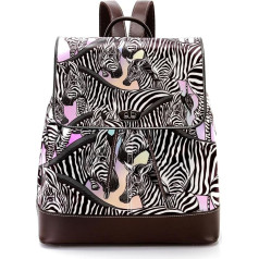 Zebra Pink Beautiful Personalised School Bags Grāmatu somas pusaudžiem, daudzkrāsains, 27 x 12,3 x 32 cm, mugursomas mugursomas, daudzkrāsains