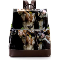 Animal Cow Funny Willow Prairie Personalised School Bags Grāmatu somas pusaudžiem, Multicoloured, 27 x 12.3 x 32 cm, mugursoma mugursomas, daudzkrāsains