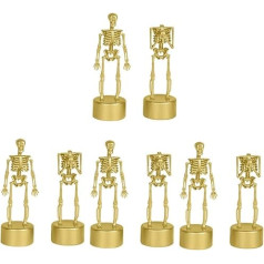 Toyvian 8 gabalu galvaskausa statīvs Trophy galda apdare Skeleton Decor Halloween Decor Plastmasas zelta galda rekvizīti