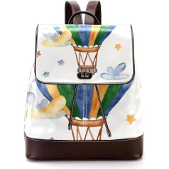 Cartoon Hot Air Balloon Clouds Personalised School Bags Grāmatu somas pusaudžiem, daudzkrāsains, 27 x 12,3 x 32 cm, mugursoma mugursomas, daudzkrāsains