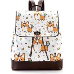 Welsh Corgi Unicorn Personalised School Bags Grāmatu somas pusaudžiem, daudzkrāsains, 27 x 12,3 x 32 cm, mugursoma mugursomas, daudzkrāsains