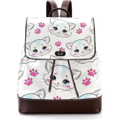 Cute Cat Kitty Pink Claw Pattern Personalised School Bags Grāmatu somas pusaudžiem, daudzkrāsains, 27 x 12.3 x 32 cm, mugursoma mugursomas, daudzkrāsains