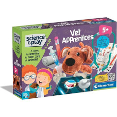 Clementoni 61551 Science & Play Lab-Vet Apprentists - izglītojošs un zinātnisks pirmais komplekts - dāvana bērniem no 5 gadu vecuma - veterinārārsta rotaļlieta